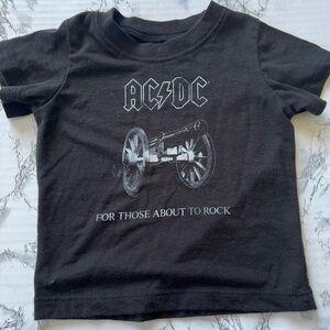 AC/DC Black Graphic Short Sleeve Tee Shirt 12m